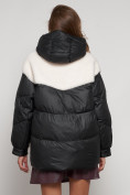Оптом Куртка зимняя женская модная из овчины черного цвета 13335Ch в Екатеринбурге, фото 4