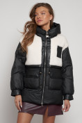 Оптом Куртка зимняя женская модная из овчины черного цвета 13335Ch в Екатеринбурге, фото 5