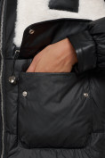 Оптом Куртка зимняя женская модная из овчины черного цвета 13335Ch в Казани, фото 8