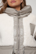 Оптом Куртка зимняя женская модная из овчины светло-коричневого цвета 13335SK в Екатеринбурге, фото 11