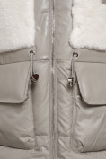Оптом Куртка зимняя женская модная из овчины светло-коричневого цвета 13335SK в Екатеринбурге, фото 13
