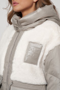 Оптом Куртка зимняя женская модная из овчины светло-коричневого цвета 13335SK в Казани, фото 14