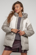 Оптом Куртка зимняя женская модная из овчины светло-коричневого цвета 13335SK в Казани, фото 17