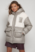 Оптом Куртка зимняя женская модная из овчины светло-коричневого цвета 13335SK в Казани, фото 24