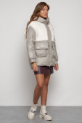 Оптом Куртка зимняя женская модная из овчины светло-коричневого цвета 13335SK в Екатеринбурге, фото 3