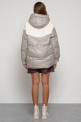 Оптом Куртка зимняя женская модная из овчины светло-коричневого цвета 13335SK в Екатеринбурге, фото 4