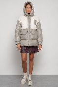 Оптом Куртка зимняя женская модная из овчины светло-коричневого цвета 13335SK в Казани, фото 5