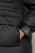 Оптом Куртка зимняя женская модная с капюшоном черного цвета 13338Ch в Казани, фото 10