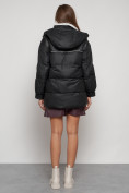 Оптом Куртка зимняя женская модная с капюшоном черного цвета 13338Ch в Казани, фото 4
