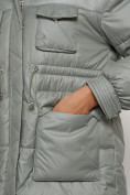 Оптом Куртка зимняя женская модная с капюшоном светло-зеленого цвета 13338ZS в Екатеринбурге, фото 11