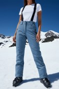 Оптом Полукомбинезон утепленный женский зимний горнолыжный серого цвета 1333Sr