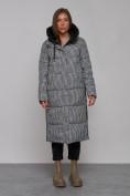 Оптом Пальто утепленное двухстороннее женское черного цвета 13343Ch, фото 12