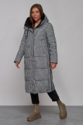 Оптом Пальто утепленное двухстороннее женское черного цвета 13343Ch, фото 13