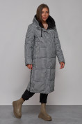 Оптом Пальто утепленное двухстороннее женское черного цвета 13343Ch, фото 14