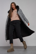 Оптом Пальто утепленное двухстороннее женское черного цвета 13343Ch в Сочи, фото 19