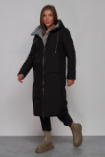 Оптом Пальто утепленное двухстороннее женское черного цвета 13343Ch в  Красноярске, фото 2