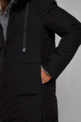 Оптом Пальто утепленное двухстороннее женское черного цвета 13343Ch в Кемерово, фото 8