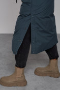 Оптом Пальто утепленное двухстороннее женское темно-синего цвета 13343TS в Волгоградке, фото 12