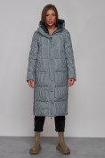 Оптом Пальто утепленное двухстороннее женское темно-синего цвета 13343TS, фото 13
