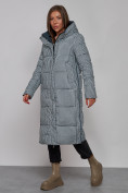 Оптом Пальто утепленное двухстороннее женское темно-синего цвета 13343TS в Кемерово, фото 14