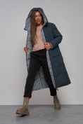 Оптом Пальто утепленное двухстороннее женское темно-синего цвета 13343TS в Перми, фото 18
