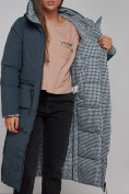 Оптом Пальто утепленное двухстороннее женское темно-синего цвета 13343TS, фото 19
