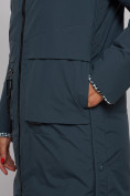 Оптом Пальто утепленное двухстороннее женское темно-синего цвета 13343TS в Сочи, фото 9