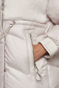 Оптом Куртка зимняя женская модная из овчины бежевого цвета 13350B в Казани, фото 11