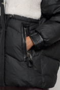 Оптом Куртка зимняя женская модная из овчины черного цвета 13350Ch в Екатеринбурге, фото 10
