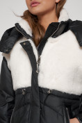 Оптом Куртка зимняя женская модная из овчины черного цвета 13350Ch в Екатеринбурге, фото 11