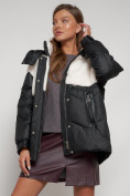 Оптом Куртка зимняя женская модная из овчины черного цвета 13350Ch в Екатеринбурге, фото 13