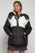 Оптом Куртка зимняя женская модная из овчины черного цвета 13350Ch в Екатеринбурге, фото 16