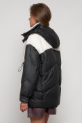 Оптом Куртка зимняя женская модная из овчины черного цвета 13350Ch в Екатеринбурге, фото 18