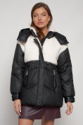 Оптом Куртка зимняя женская модная из овчины черного цвета 13350Ch в Екатеринбурге, фото 9