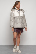 Оптом Куртка зимняя женская модная из овчины светло-коричневого цвета 13350SK в Казани, фото 3