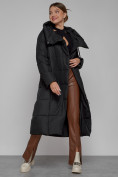 Оптом Пальто утепленное с капюшоном зимнее женское черного цвета 13363Ch, фото 13
