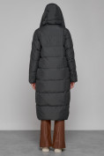 Оптом Пальто утепленное с капюшоном зимнее женское темно-серого цвета 13363TC, фото 11