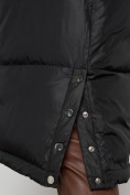 Оптом Пальто утепленное с капюшоном зимнее женское черного цвета 13816Ch, фото 13