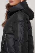 Оптом Пальто утепленное с капюшоном зимнее женское черного цвета 13816Ch, фото 16
