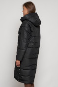 Оптом Пальто утепленное с капюшоном зимнее женское черного цвета 13816Ch в Екатеринбурге, фото 8