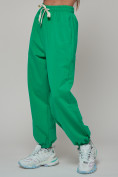 Оптом Джоггеры спортивные трикотажные женские зеленого цвета 1404Z в Казани, фото 12