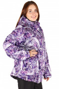 Оптом Куртка горнолыжная женская большого размера фиолетового цвета 14114F, фото 2