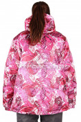 Оптом Куртка горнолыжная женская большого размера розового цвета 14114R, фото 3