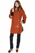 Оптом Пальто женское коричневого цвета 14142К в Новосибирске
