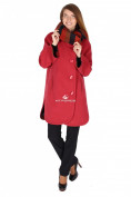 Оптом Пальто женское красного цвета 14142Кr в Новосибирске