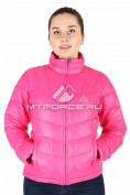 Оптом Куртка спортивная женская розового цвета 1609R