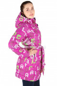 Оптом Куртка горнолыжная удлиненная женская фиолетового цвета 14716F, фото 3
