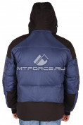 Оптом Куртка спортивная зимняя мужская темно-синего цвета 1484TS, фото 3