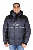 Оптом Куртка спортивная зимняя мужская темно-серого цвета 1484TC