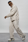 Оптом Спортивный костюм мужской оригинал бежевого цвета 15005B в Сочи, фото 13